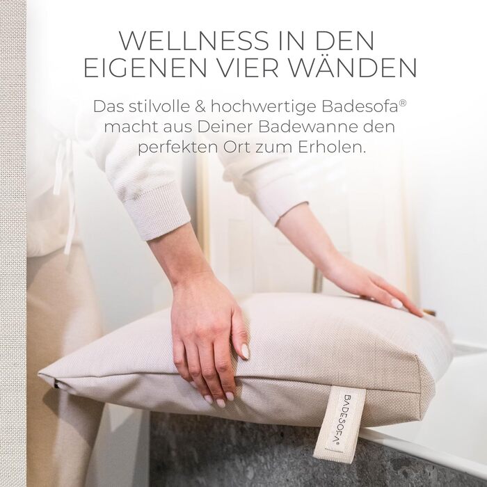 Bath Seat Cushions | Revolutionary Comfort for Bathtub, Shower & Whirlpool | Washable & Quick-Drying Bath Cushion in Pearl | Wellness Bathtub Accessories Handmade in EU