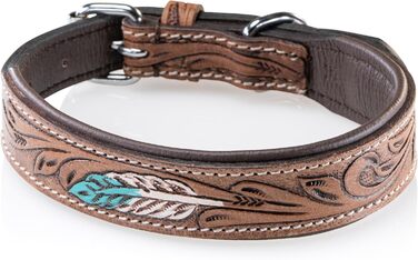 Стильний шкіряний нашийник для собак Джек Рассел, ручної роботи, з м'якою підкладкою, XL (46-58 см)