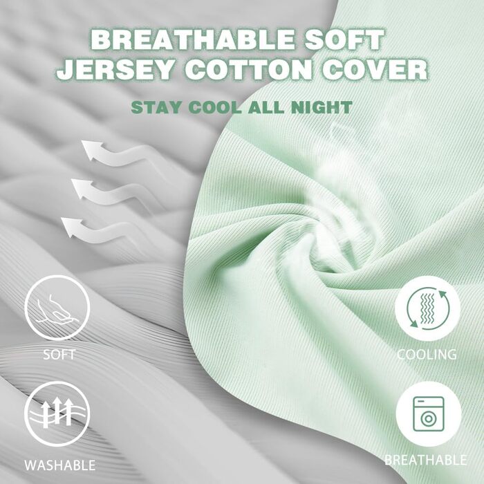 Подушка для вагітних Chilling Home J-подібної форми, подушка для тих, хто спить на боці, подушка для годування, велика подушка для підтримки, подушка для жінок та тих, хто спить на боці (Охолоджуючий зелений)