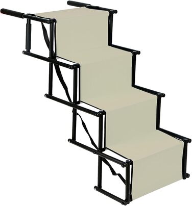 Рампа для собак Homewell - складана, до 70 кг, регульована, для малих, середніх та великих собак, легка у зберіганні (бежева)