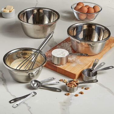 Stainless Steel Measuring Cups – 5-Piece Durable Measuring Cup Set for Dry Ingredients, Spices, or Liquids