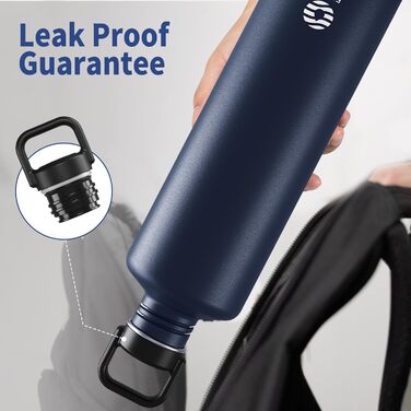 2L Stainless Steel Water Bottle | 2 Liter Single-Wall Water Canteen | Eco-Friendly Reusable Bottle | Plastic-Free and Leak-Proof Metal Water Bottle | 2l Eco Drinking Bottle, Green (Dark Blue)