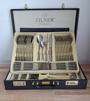 Набір столових приборів Zilner у кейсі, 72 предмети