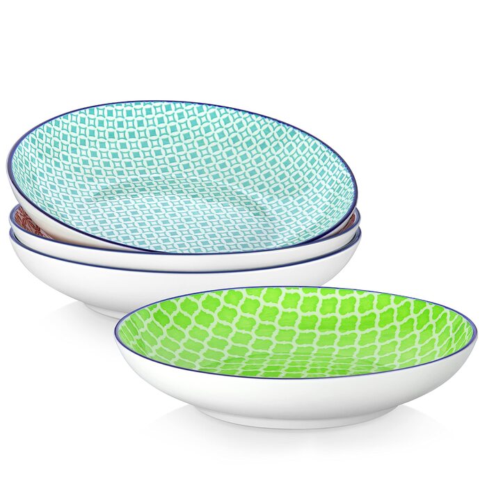 Набір тарілок для супу Vancasso HARUKA, 4 шт, 1000 мл, порцеляна, для пасти, спагеті, салату