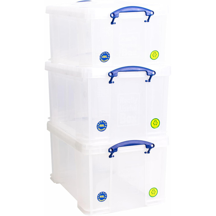 Really Useful Box 3 x 48 Liter - 60 x 40 x 31.5cm - transparent