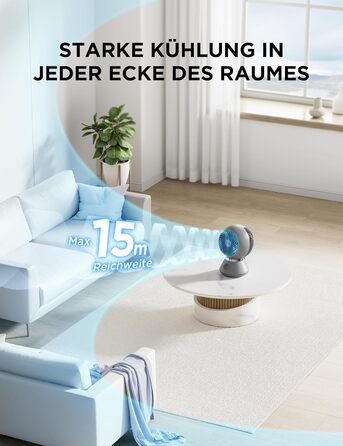 Вентилятор з циркуляцією повітря Midea MDF24JG – тихий, з автоматичним гойданням та регулюванням кута нахилу