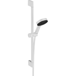 hansgrohe Pulsify Select S Shower Set, water-saving showerhead with hose and holder, adjustable, hand shower with 3 spray patterns (Relaxation), Mattwhite (Matte White, 0.65m Set, 3 spray patterns)