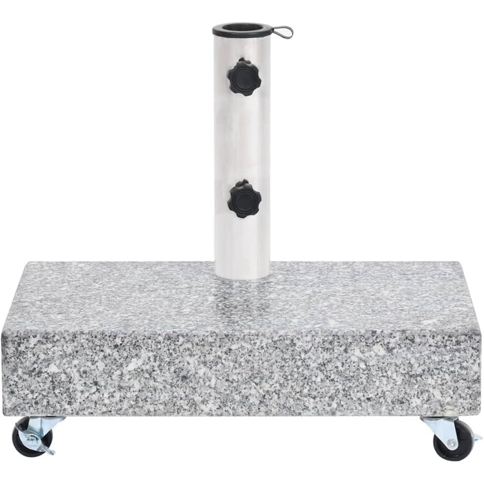 vidaXL Umbrella Stand with Wheels - Parasol Stand - Umbrella Holder - Umbrella Stand - Foot - Terrace - Garden - Light Grey - 45x25x8.3cm - Granite