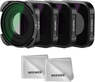 Набір фільтрів ND NEEWER з 15x лупою, 4 шт. (ND8, ND16, ND32, CPL) + макрооб'єктив для GoPro Hero 13/12/11/10/9