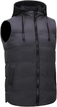 Чоловіча степкова жилетка YOUTHUP з капюшоном для активного відпочинку та зими, легка, вітронепроникна (Сірий, XS)