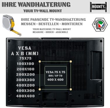 Кріплення для телевізора MOUNTY, поворотне, до 80 кг, VESA до 600x400 мм, MY173