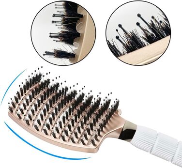 Набір для укладки волосся Haar-Rundbürste: круглі щітки для створення локонів та випрямлення, антистатична керамічна щітка з масажною насадкою та щіткою для розчісування, золота