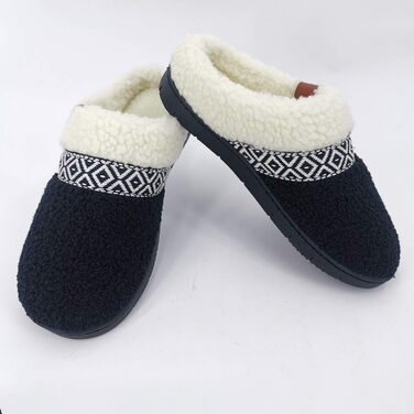 Жіночі халапи Ооfoot Fuzzy House: теплі та зручні домашні талони з м'яким флісовим підкладом та антиковзною підошвою (42/43 EU, темно-синій)