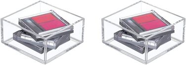 iDesign Drawer Organizer Box for Bathroom or Kitchen, Very Small Drawer Organizer in BPA-Free Plastic, Stackable Makeup Storage for Cosmetics, Transparent (Pack of 2)