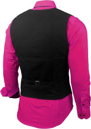 Чоловічий костюм-трійка Slim Fit: Жилет, піджак, краватка (Рожевий, Розмір S) - B-101