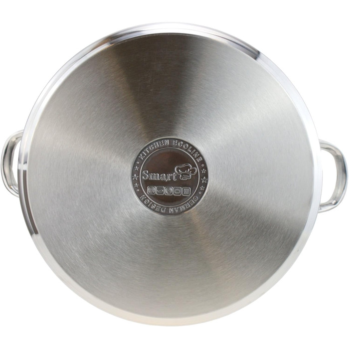 Smartweb 14 Liter Universal Cooking Pot with Glass Lid | Stainless Steel Cooking Pot | Universal Soup Pot | Simmer Pot for Pasta Sauces and Stews | Casserole Dish