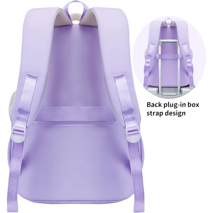 Шкільний рюкзак Aryan для жінок, підліток, дівчата, хлопці. Легкий, з відділенням для ноутбука, для подорожей, навчання, роботи (фіолетовий)