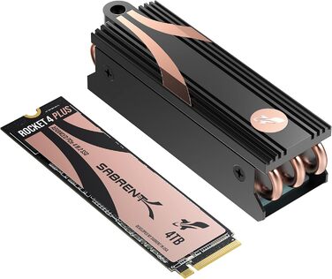 SSD накопичувач Sabrent M.2 NVMe Gen 4 з радіатором, 4TB, PCIe 4.0, 7100 MB/s, для ігор, PS5, ПК, ноутбуки, десктопи
