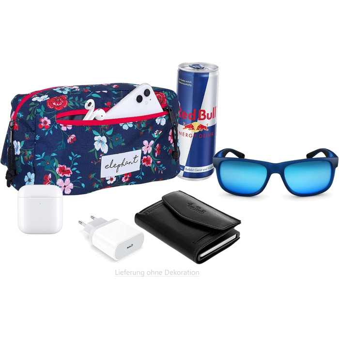 Сумка на пояс для чоловіків та жінок, велика міська сумка-шоппер, спортивна кросбоді-сумка, сумка через плече, сумка-шоппер Elephant, для подорожей (синій квітка)