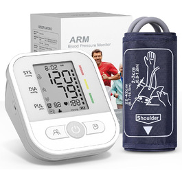 Автоматичний тонометр на плече з LCD-дисплеєм та регульованою манжетою (22–42 см), One-Touch, перловий колір