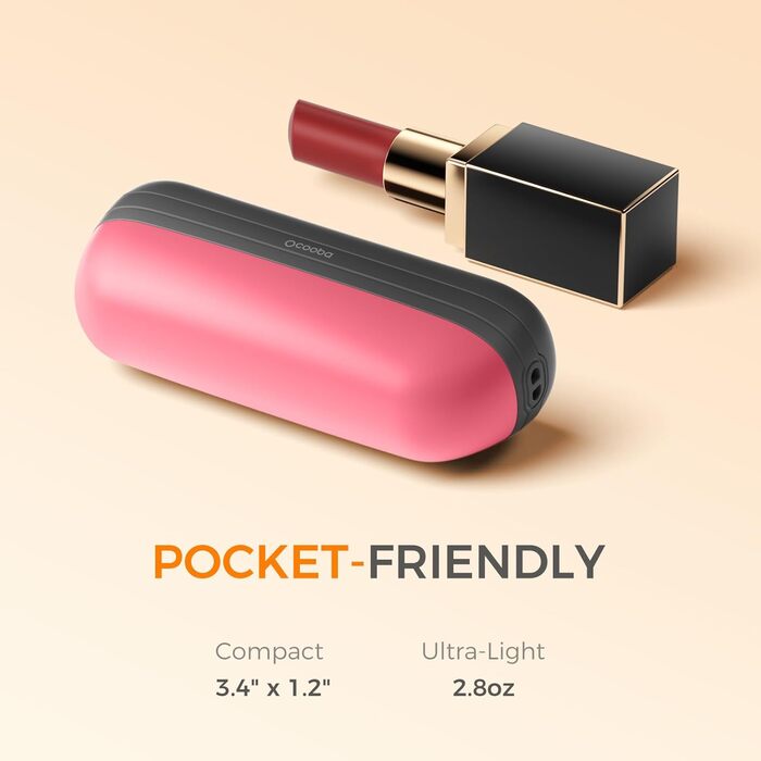 Ручний обігрівач OCOOPA UT2S Mini, 5200mAh, 2 шт., Магнітний, Електричний, Перезарядний, для кемпінгу та активного відпочинку, подарунок для жінок та чоловіків (чорний, рожевий)