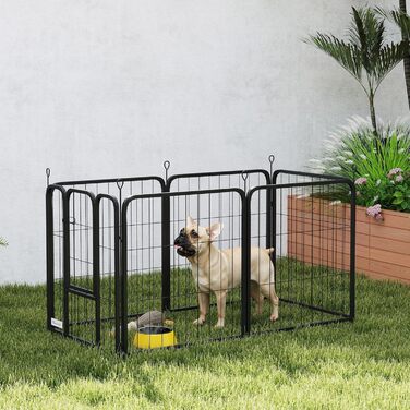 PawHut Двір для собак, 6 панелей, загон для цуценят, 60 см, міцний огорожа для тренування тварин, для дому та саду, 56 x 60 см