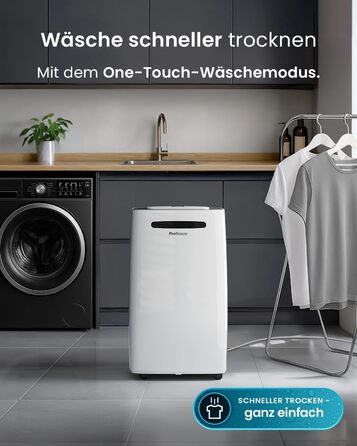 Про Бріз Зволожувач повітря 25л/добу - для приміщень до 30 м², 4 режими роботи, цифровий дисплей, шланг для зливу, функція сушіння білизни, таймер, проти вологи та плісняви.