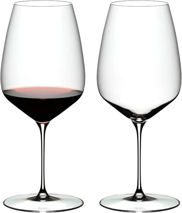 RIEDEL Veloce Cabernet/Merlot Wine Glass Set, 2-Piece, Clear Crystal Glass, Premium Machine-Made