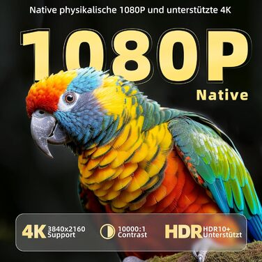 Beautiebeam Beamer: Міні проєктор Full HD 1080P/4K з автотрапецеїдною корекцією, Android 11, Bluetooth 5.0, WiFi 2.4/5G, 180° обертання для дому та на вулицю