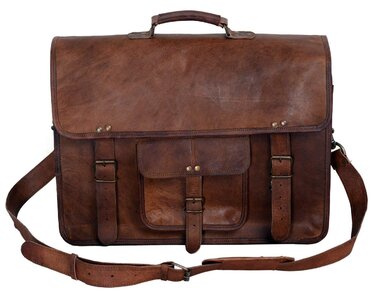 Сумка-портфель Komal's Passion Leather KPL 45.7 см (18 дюймів) шкіряна для ноутбука та документів, чоловіча сумка-месенджер