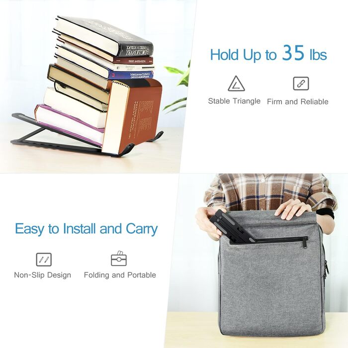 Підставка для ноутбука iVoler, регульована по висоті (6 рівнів), алюмінієва, складна, портативна, з вентиляцією, сумісна з 10-15.6” ноутбуками та планшетами, колір: Чорний