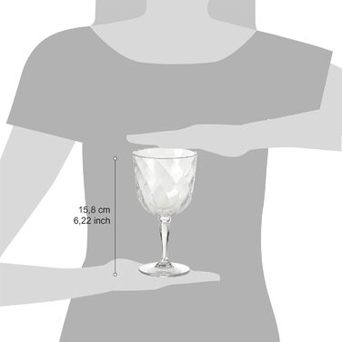 Набір келихів Omada Design Linea Diamond 4 шт., 27,5 cl, акрил, кольорові, для дому та відпочинку