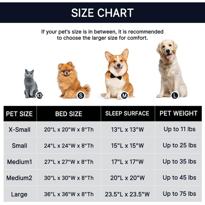 Western Home Dog Bed Run, Cat Bed Fluffy, Dog Cushion for Small Dogs, Washable Dog Bed, Dog Basket, Cat Basket for Sleeping 60 cm (L 70 x W 70 x H 20 cm, Dark Brown)