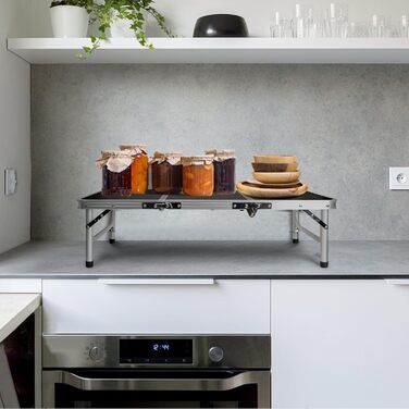 Складаний туристичний стіл CPROSP 90x40 см, чорний, регулювання висоти 26-70 см