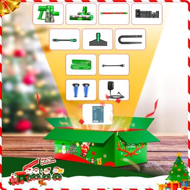 Бездротовий акумуляторний пилосос 48KPa/500W/55хв з LED-дисплеєм та зарядною станцією, для прибирання шерсті тварин, килимів, твердих поверхонь та авто, колір: зелений