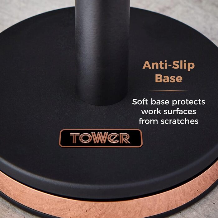 Tower T826132PNK Cavaletto Beaker Stand with Stainless Steel Stoppers, Soft Base, Marshmallow Pink and Roségold (Black and Rose Gold)