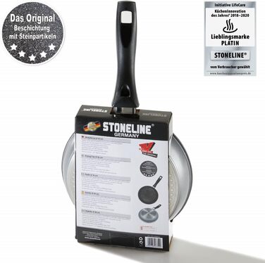 Сковорода STONELINE 16 см з антипригарним покриттям (камінь), для індукції, алюмінієва, сіра