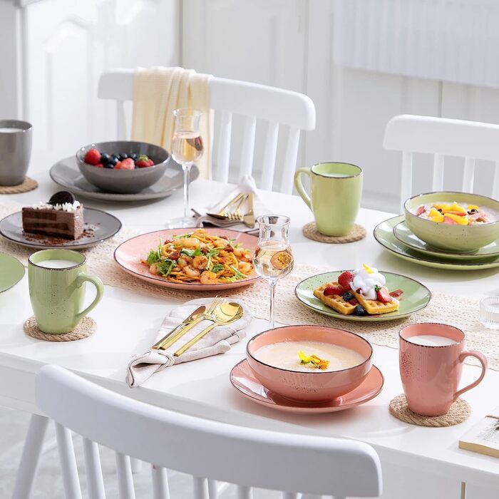Сервіз Vancasso Serie Navia Teller, 32 елементи, на 8 осіб, сучасний дизайн, багатобарвний, набір 16 тарілок