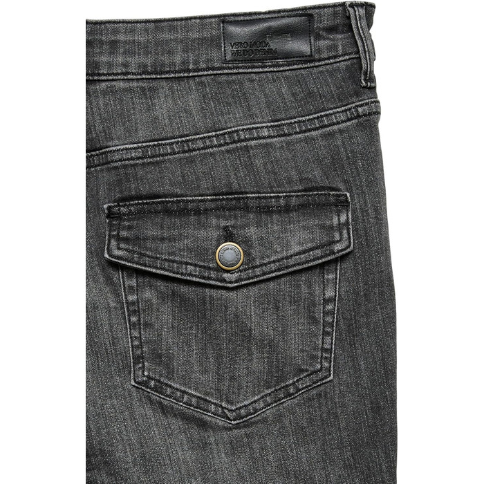 Джинси VERO MODA VMFLASH жіночі, кльош, середньої посадки, темно-сірий денім, розмір 32L