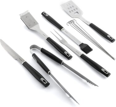 Набір грилю InnovaGoods 12 шт. з нержавіючої сталі, аксесуари для гриля, чорний, сталь