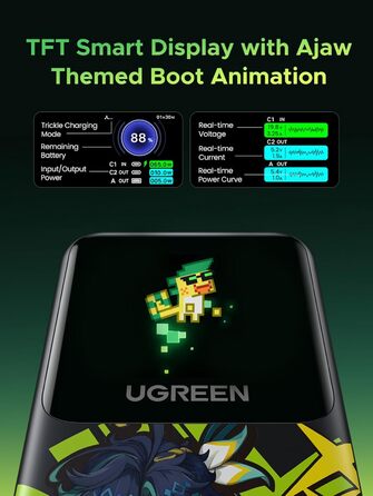 Powerbank UGREEN Nexode 20000mAh 130W з USB-C PD 3.0, цифровим дисплеєм, сумісний з iPhone, Galaxy, MacBook, Dell