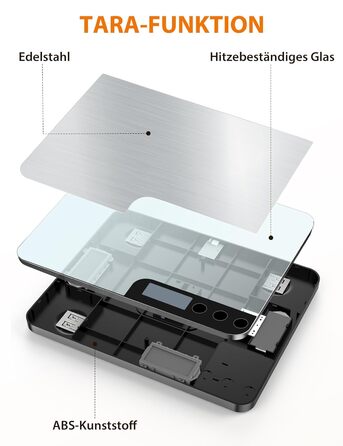 Кухонні ваги цифрові, 10 кг з LCD дисплеєм та функцією тарування, для випічки, приготування їжі та зважування ювелірних виробів, з точністю 1 г (K28H)
