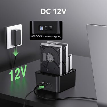 Док-станція для жорстких дисків CENMATE 637U3-1 на 3 слоти для SATA HDD/SSD 2.5