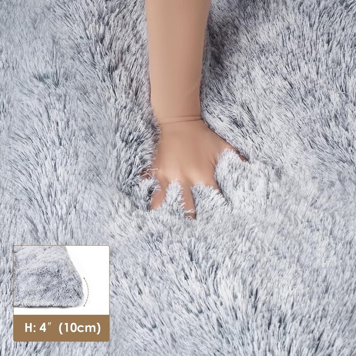 М'яке ліжко для собак EHEYCIGA, 60x45 см, сіре, з довгим плюшем, неслизьке, для маленьких собак