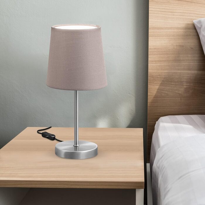 Вінтажна настільна лампа B.K.Licht з абажуром з тканини, 33x20 см (Taupe)