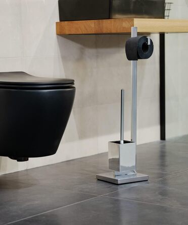 Набір для туалету WENKO Quadro 2 в 1: тримач туалетного паперу та щітка для унітазу