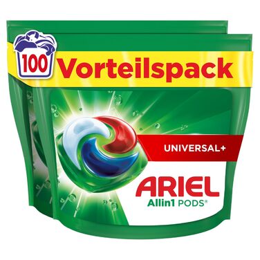 Капсули для прання Ariel All-in-1 Universal+, рідкий засіб для видалення плям, 100 шт