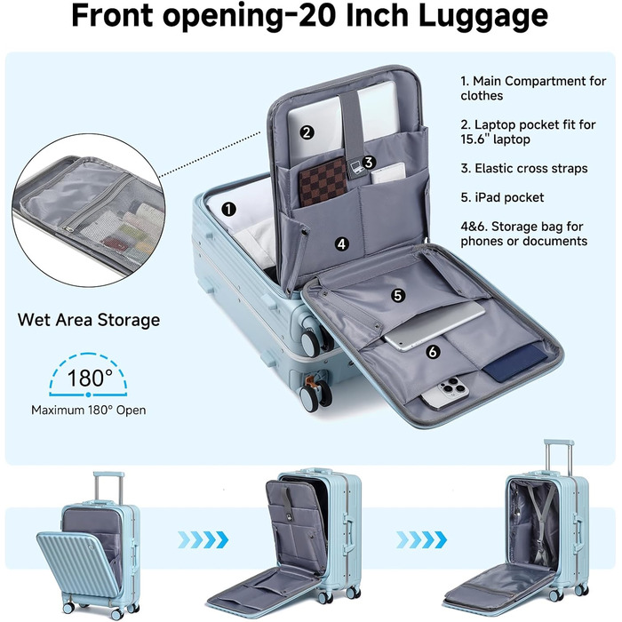 Набір валіз Sea Choice 2 в 1: Trolley 55/78 см, легкі, з TSA замком та тримачем для напоїв, зелений