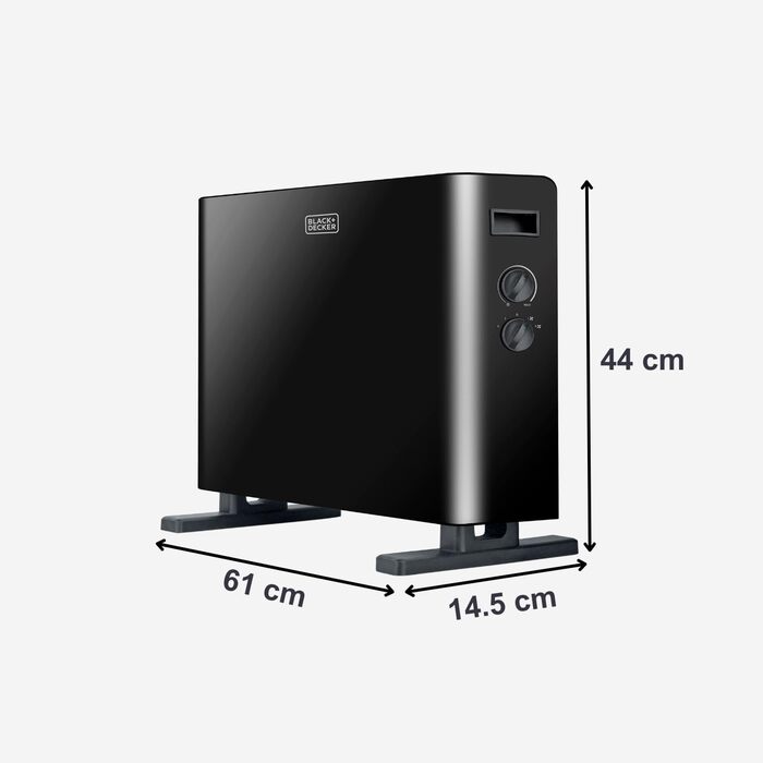 Електрична керамічна стінова панель Black+Decker BXWSH2000E для ванної кімнати з цифровим термостатом, програмуванням, пультом ДУ та LED-дисплеєм (2000W)