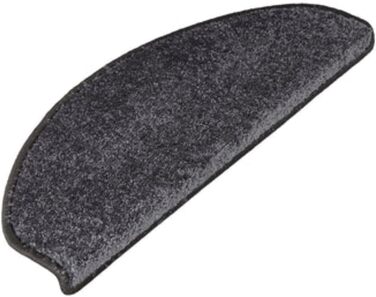 Casa Pura Non-Slip Stair Treads - 15 Piece Set | Soft Plush Carpet for Stairs | Half Round Design | Anti-Slip & Easy to Install | 65 x 23.5 x 1.3 cm